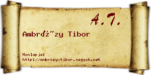 Ambrózy Tibor névjegykártya