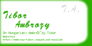 tibor ambrozy business card